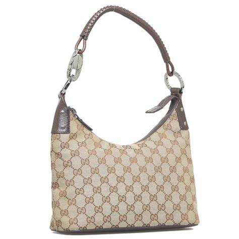 Gucci GG Canvas Handbag One Shoulder Bag 115002 Beige 